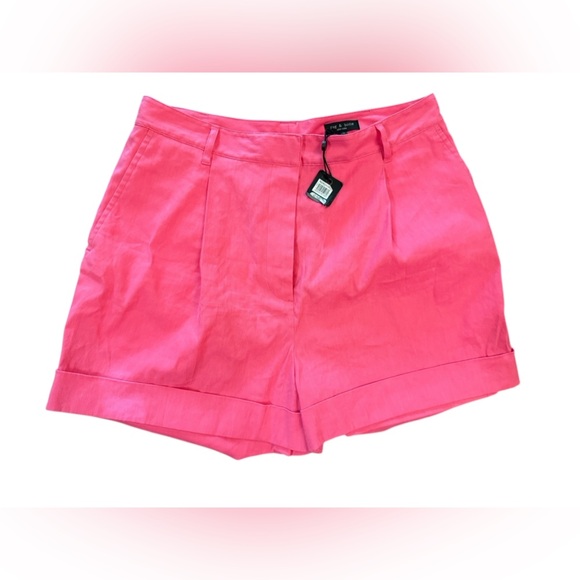 NWT Rag & Bone Ivy Linen Blend Tailored Shorts in Pink Size 12 - Picture 5 of 14
